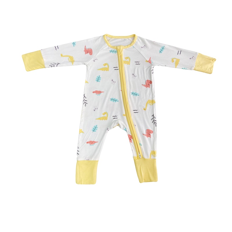 ʻO Bamboo Baby Romers Rompers zipper panper pani